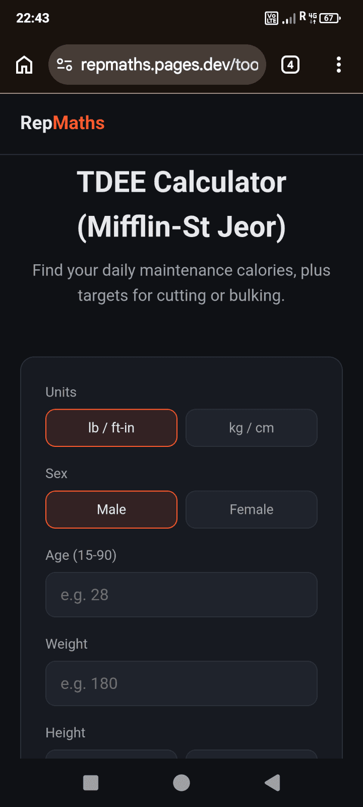 RepMaths - Free Fitness Calculators for Gym Lovers
