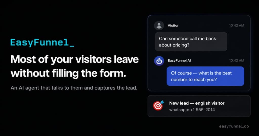 EasyFunnel - AI lead agent for website lead capture | Get 10 chats free