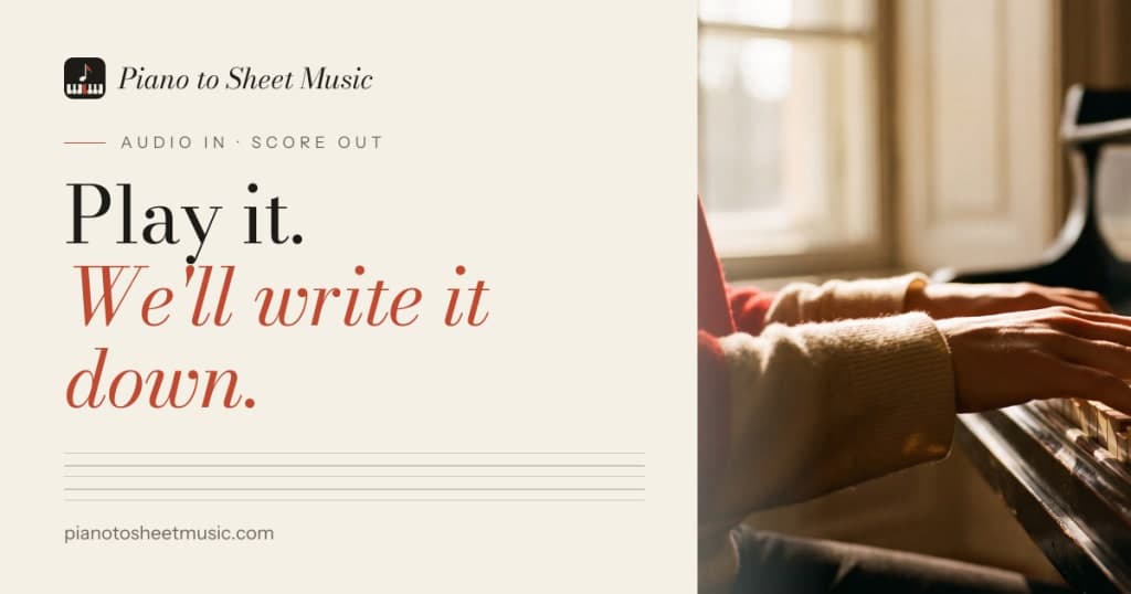 Piano to Sheet Music - Turn a piano recording into sheet music, MIDI and MusicXML.