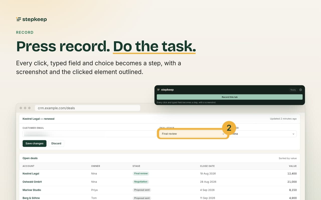 stepkeep - Turn any browser task into a step-by-step guide with annotated screenshots