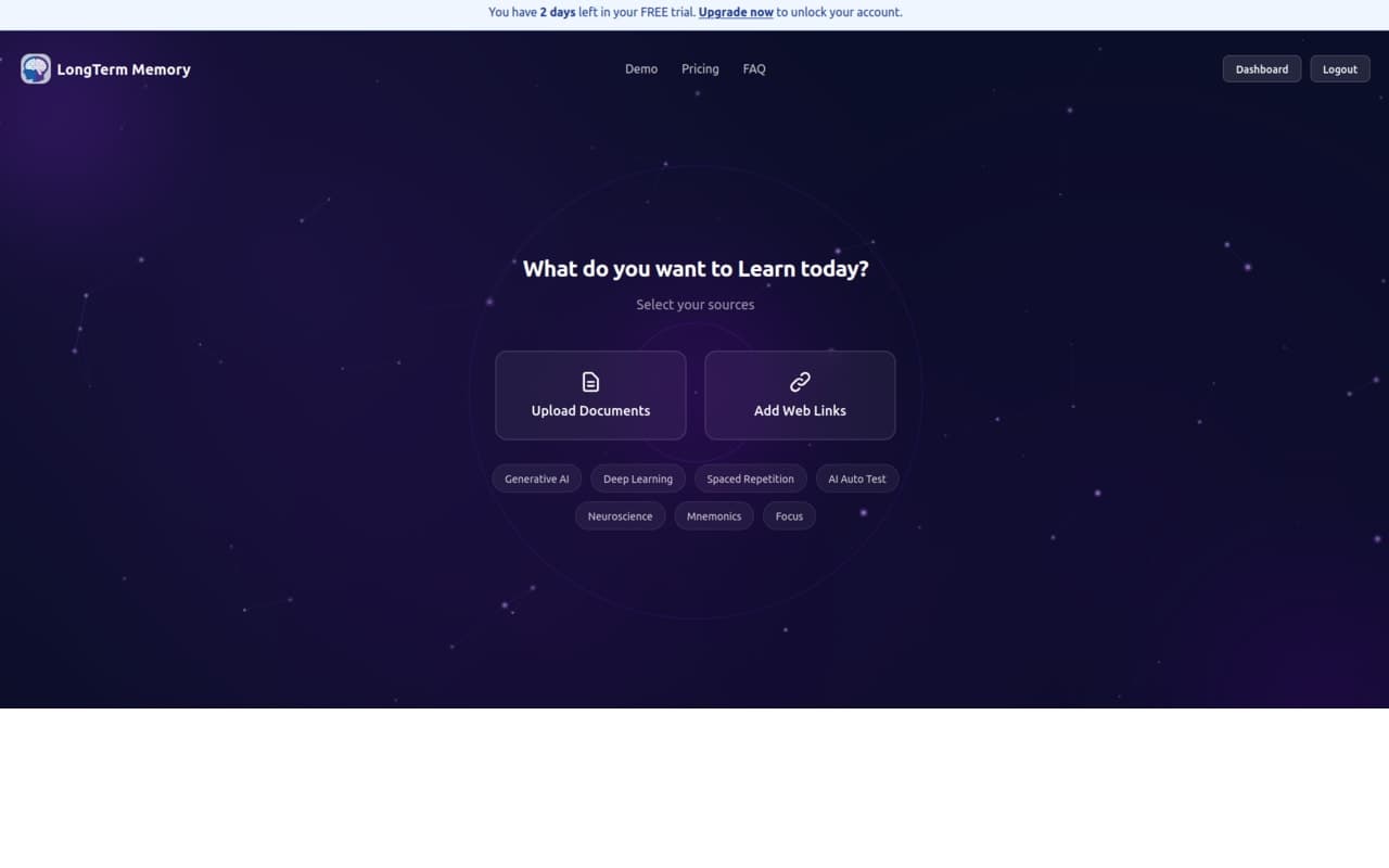 LongTerMemory AI study tool screenshot 5 of 6