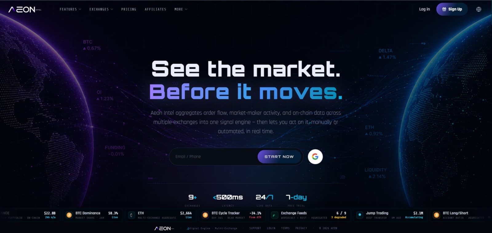 Aeon Intel - Crypto trading terminal for serious traders
