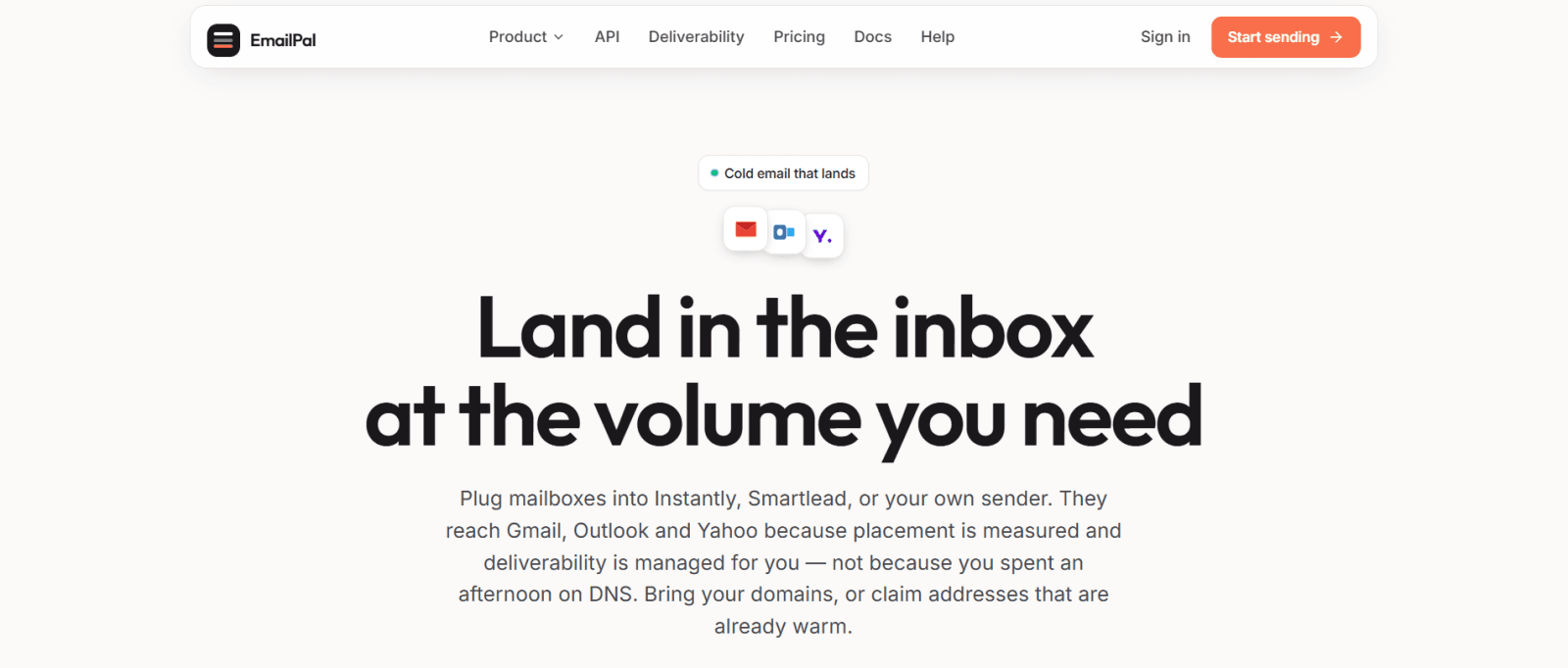 EmailPal - Cold email that lands, at the volume you send.