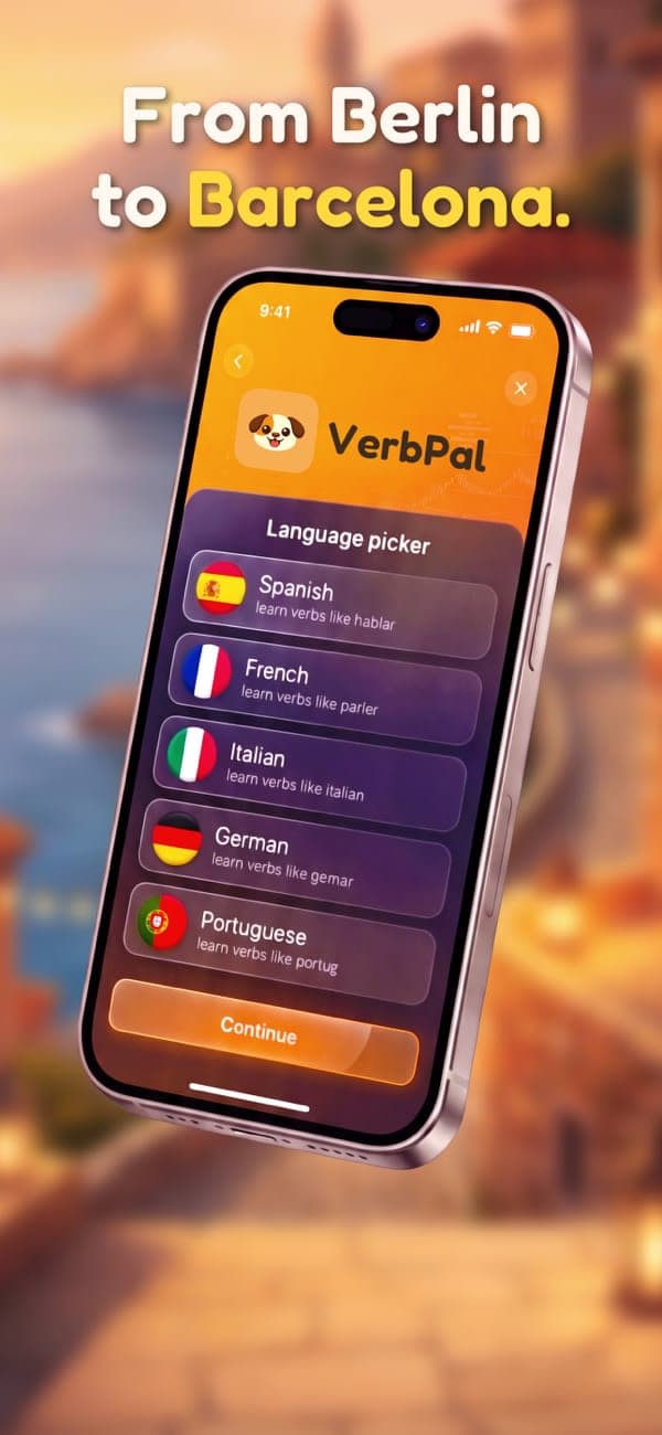 VerbPal - Learn verb conjugations in real sentences with spaced repetition