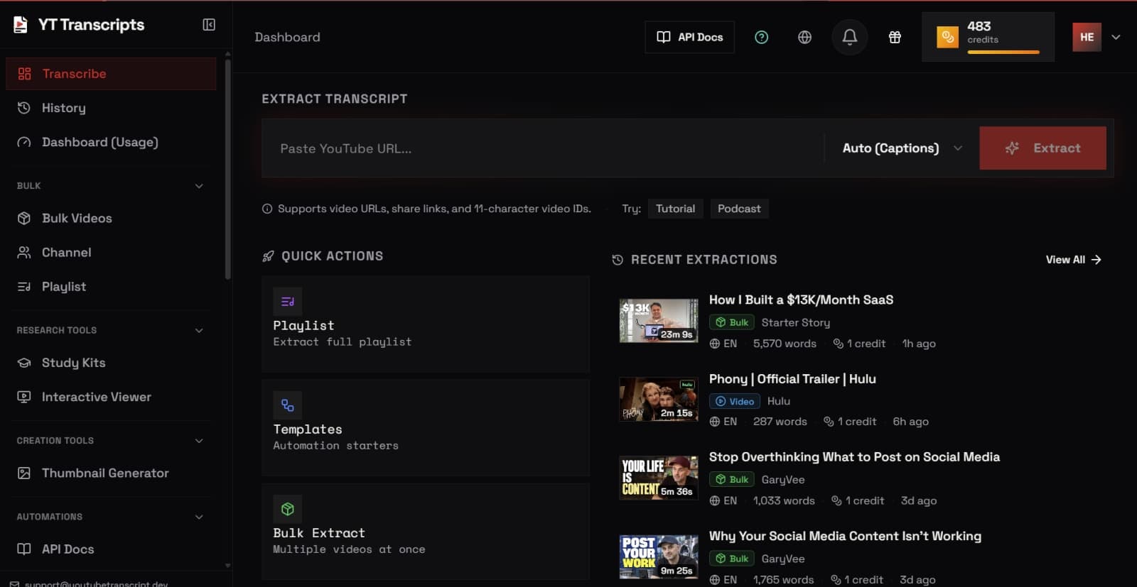 YouTubeTranscript.Dev screenshot 2 of 2