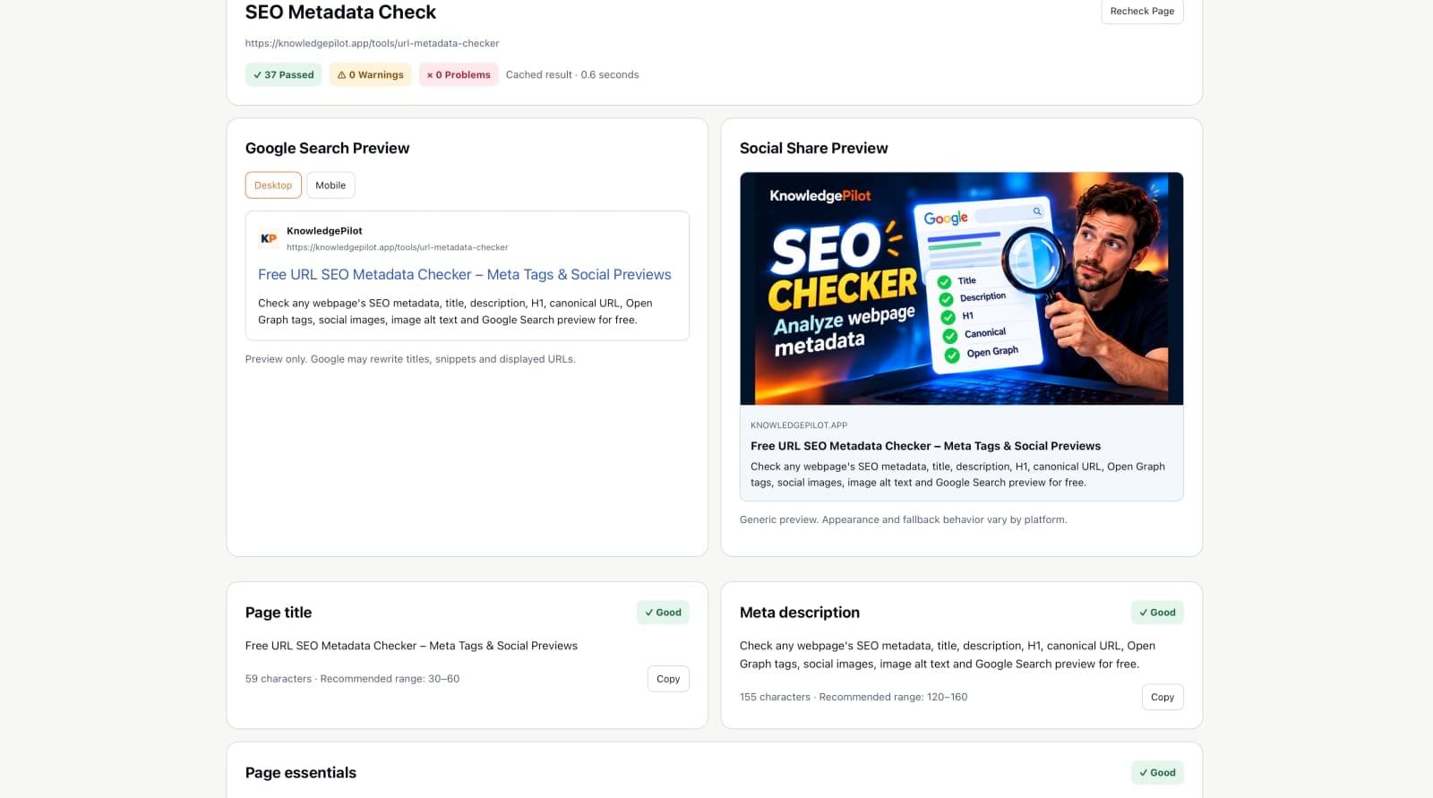 URL SEO Metadata Checker screenshot 4 of 5
