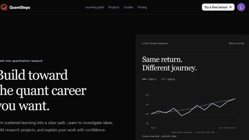QuantSteps - Learn quantitative research through practice and guided projects