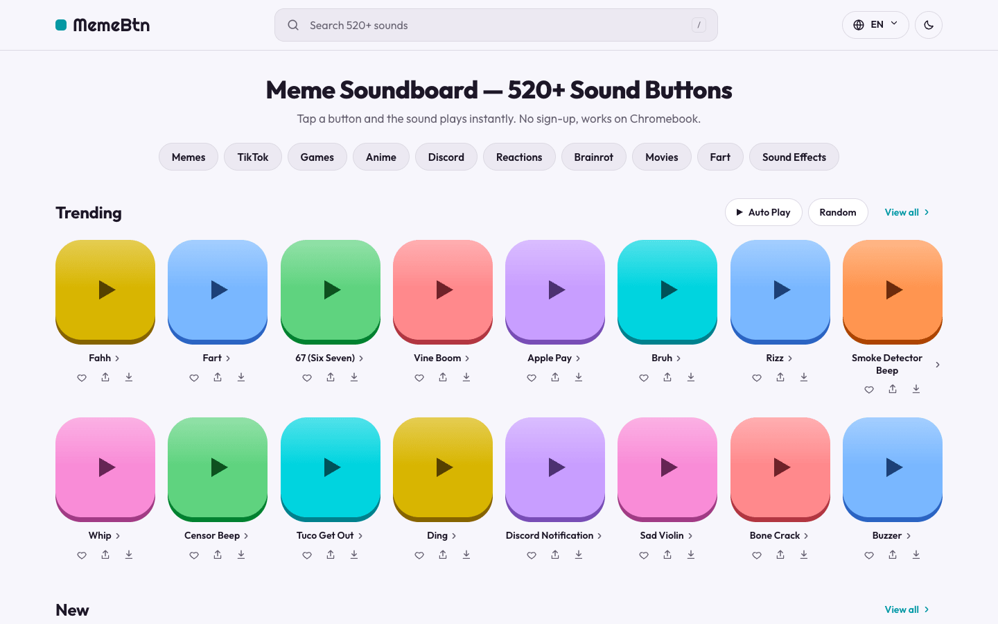 MemeBtn - Free meme and gaming sounds to play, download and share