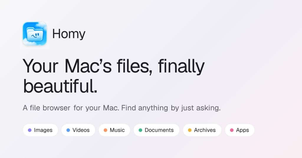 Homy - Finder alternative with smart search