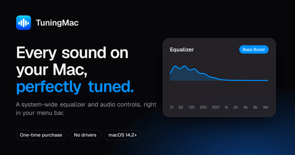 TuningMac - Equalize and control your Mac audio