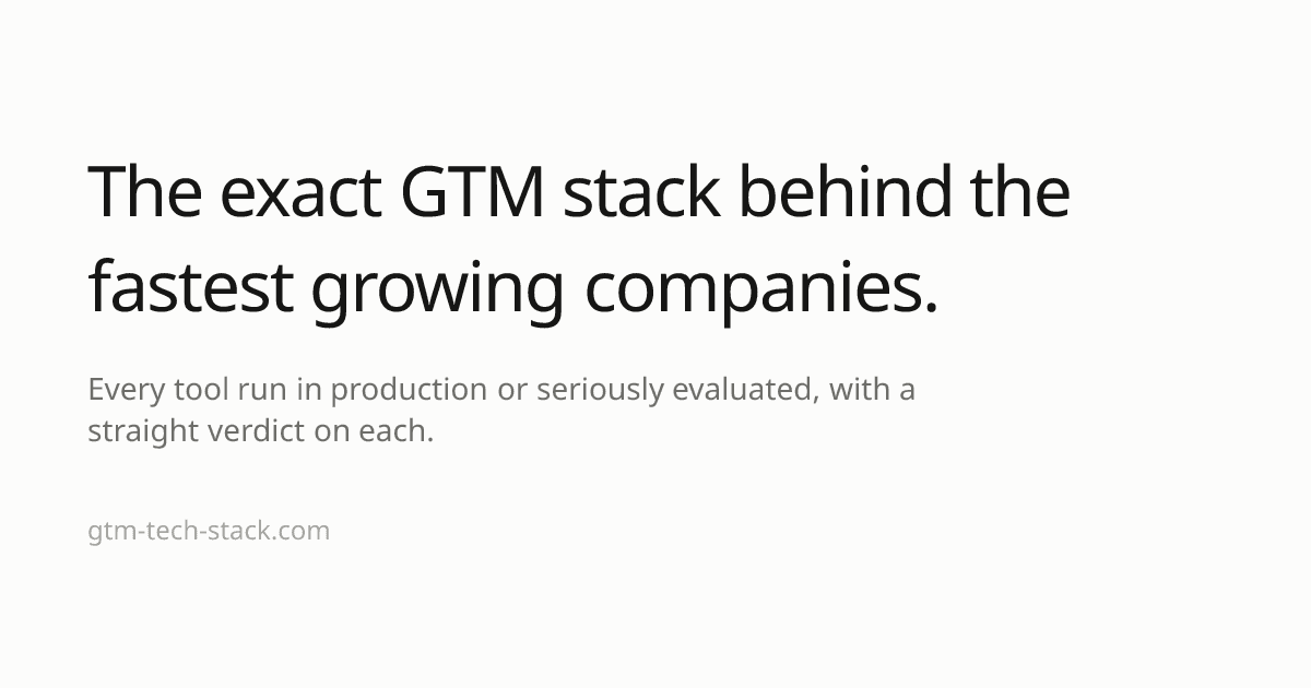 GTM Tech Stack - Operator notes from GTM teams