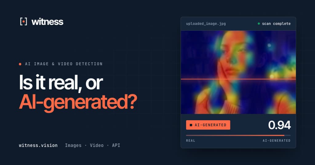Witness - Detect AI-generated images, videos and deepfakes in seconds