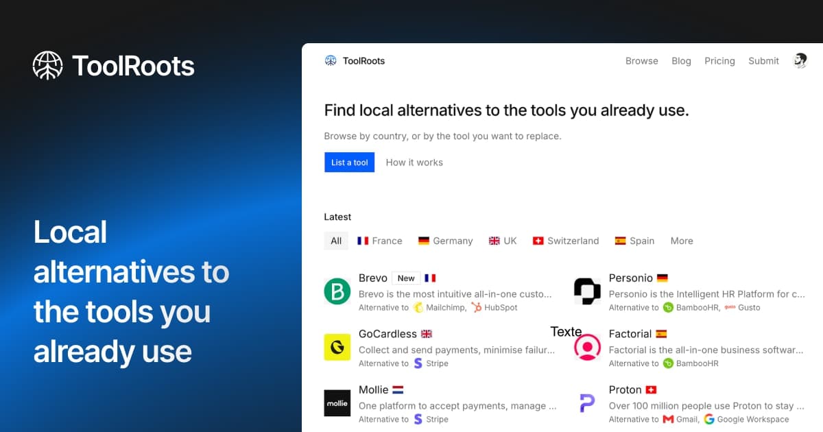 ToolRoots - Local alternatives to the tools you already use