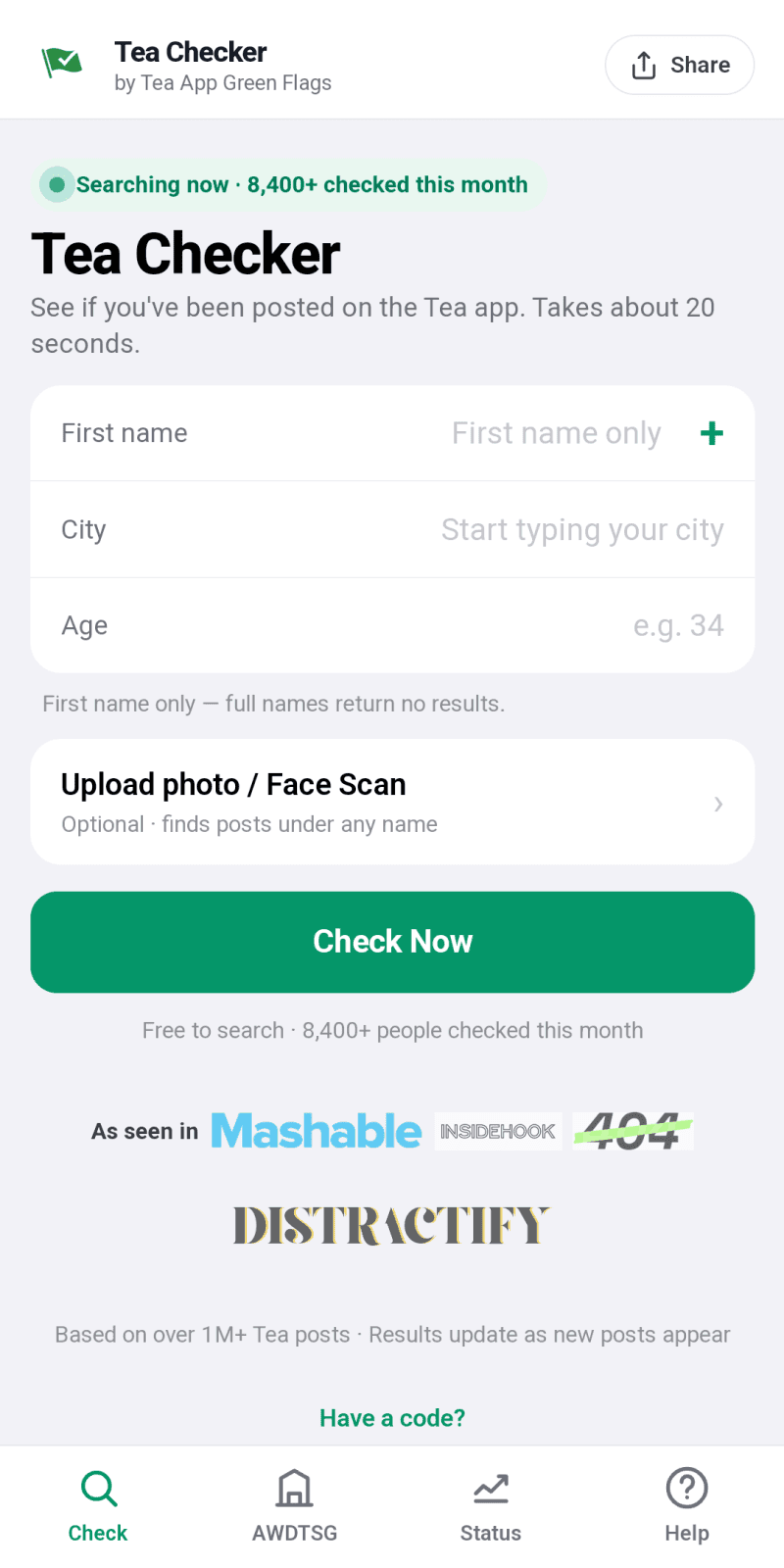 Tea App Green Flags — Tea App Checker - Instant, free search to see if you’re on the Tea app