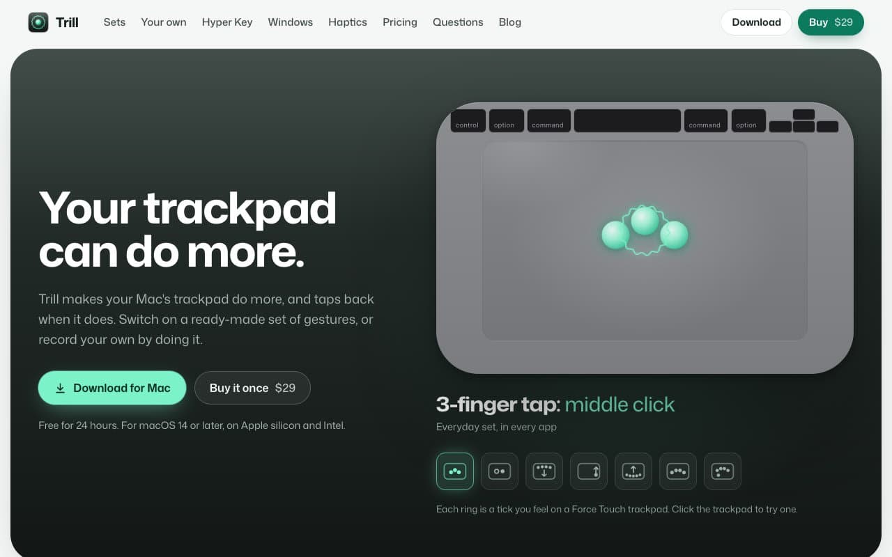 Trill - Your Mac trackpad can do more