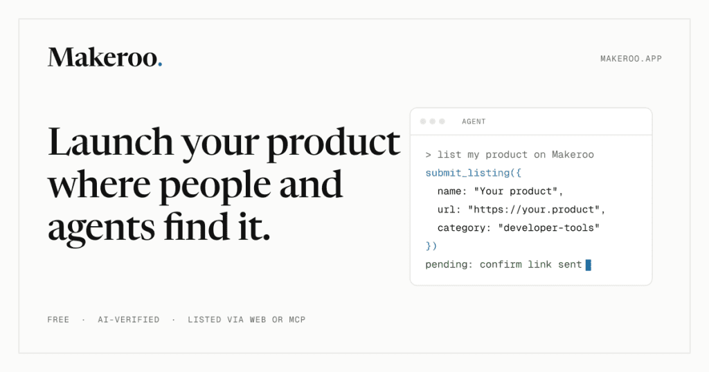 Makeroo - Launch your product where people and agents find it
