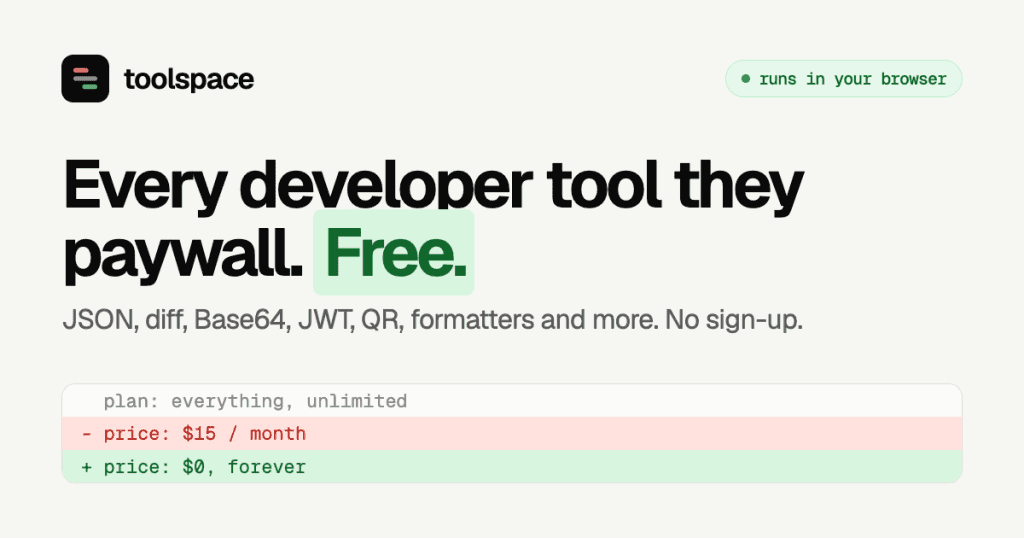 toolspace - Free, open source developer tools