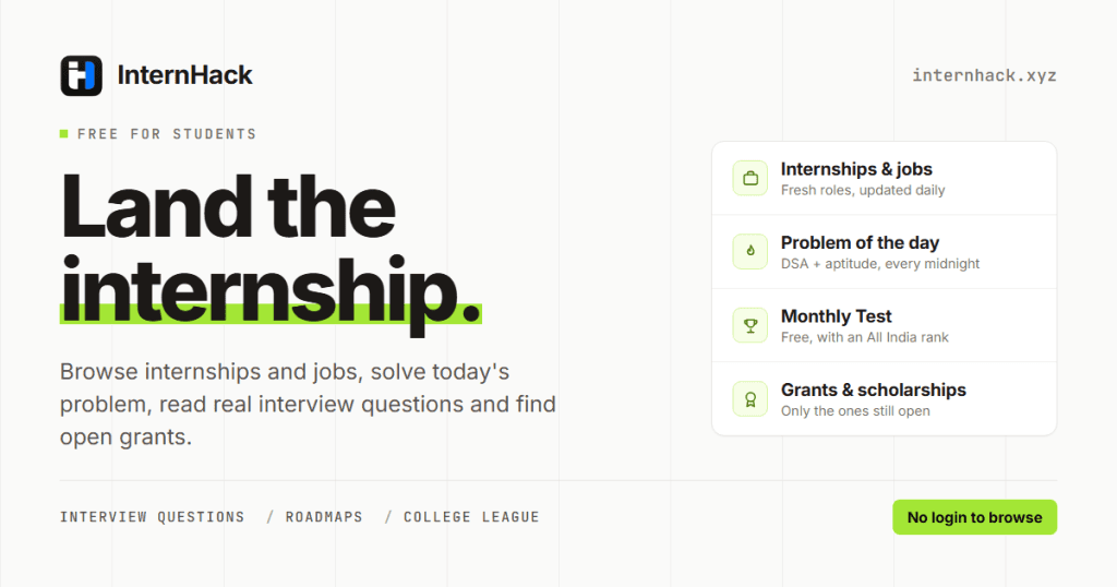 InternHack - AI-powered career platform for students