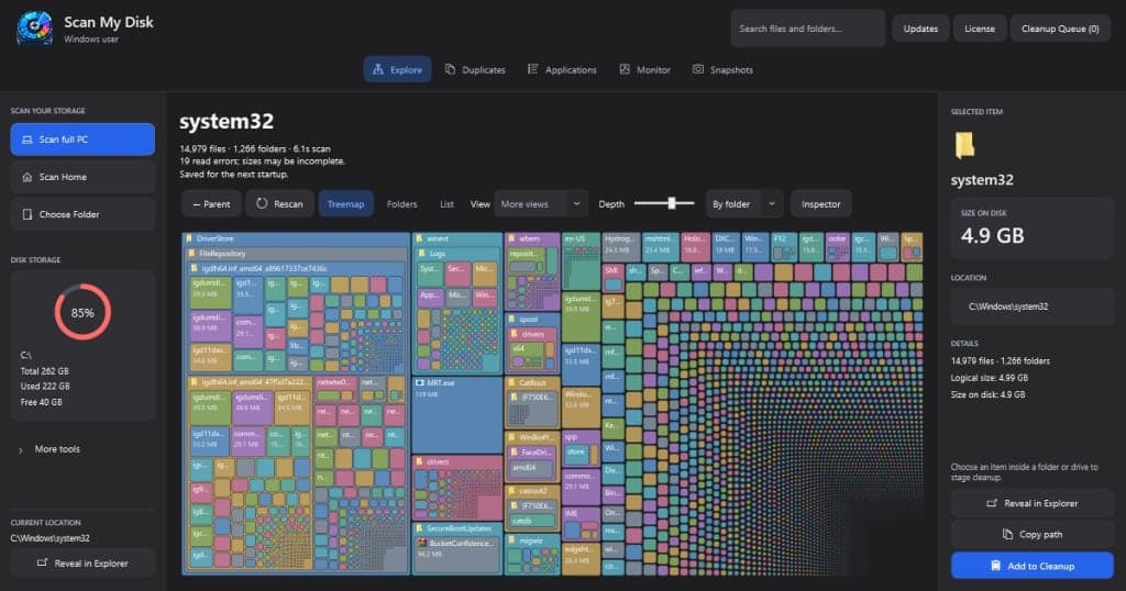 ScanMyDisk - Visualize and clean your disk space