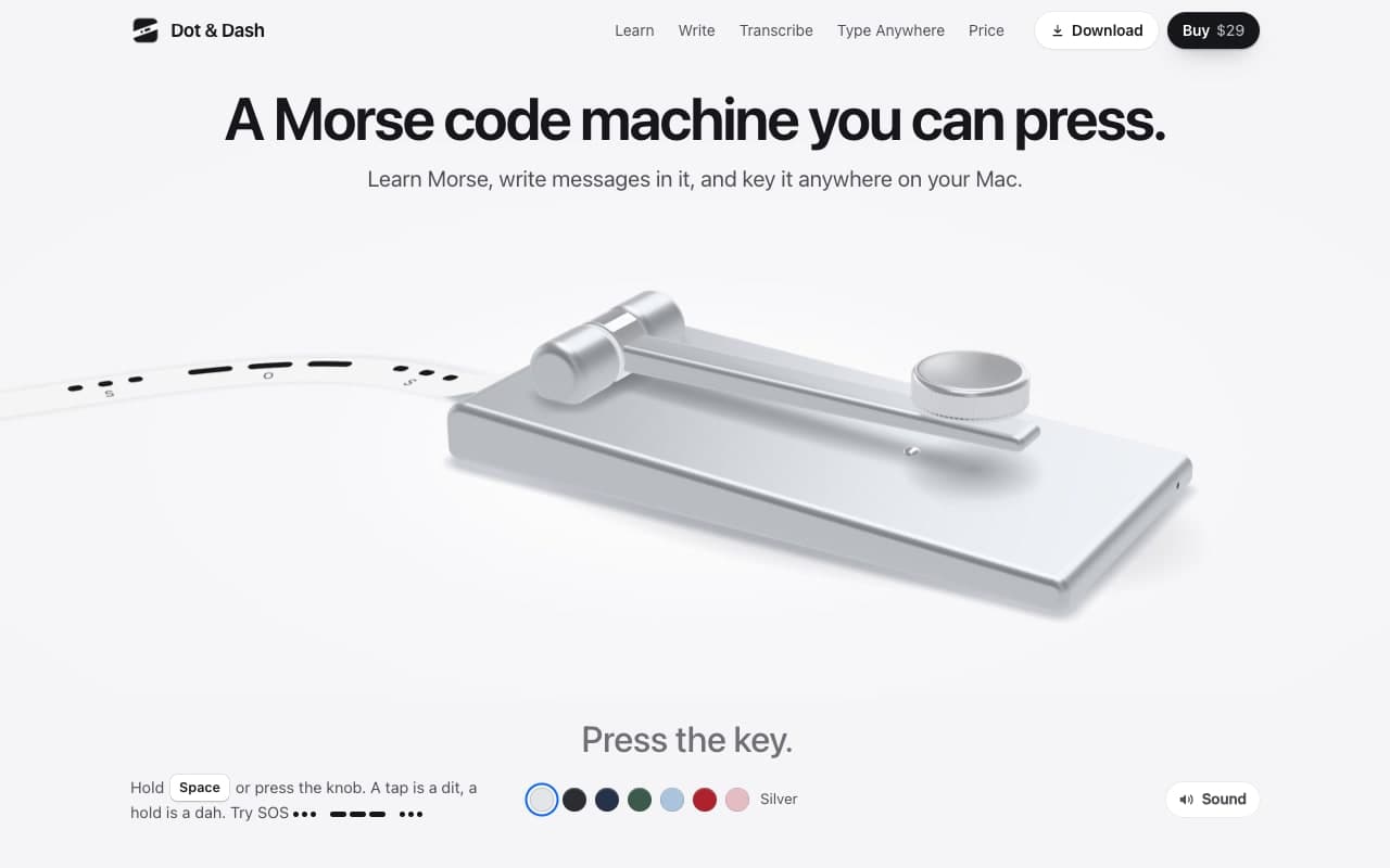 Dot & Dash - A Morse code machine you can press
